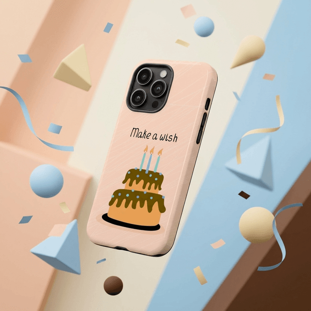 Make a Wish Birthday Cake Magnetic Phone Case for Gift Giving and Special Occasions