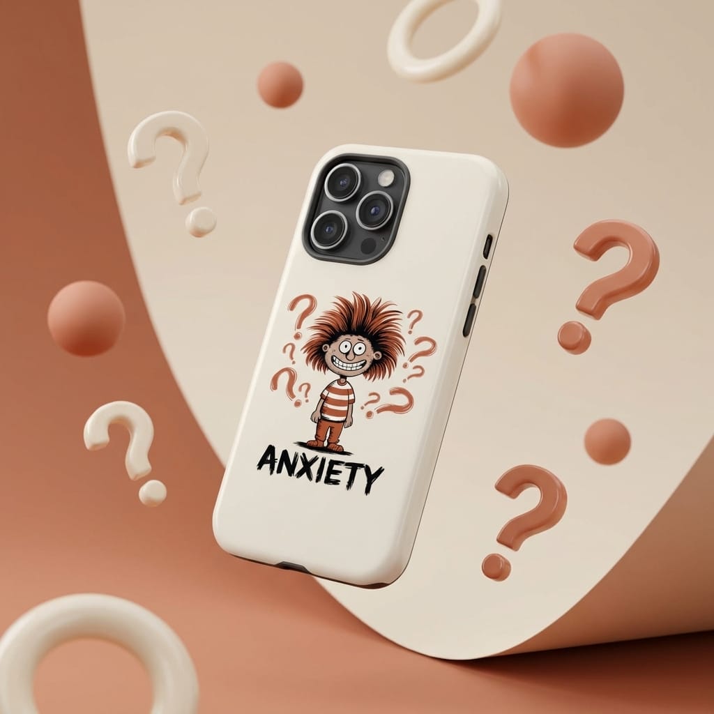 Funny Anxiety Cartoon Shockproof Phone Case for Daily Use Gift