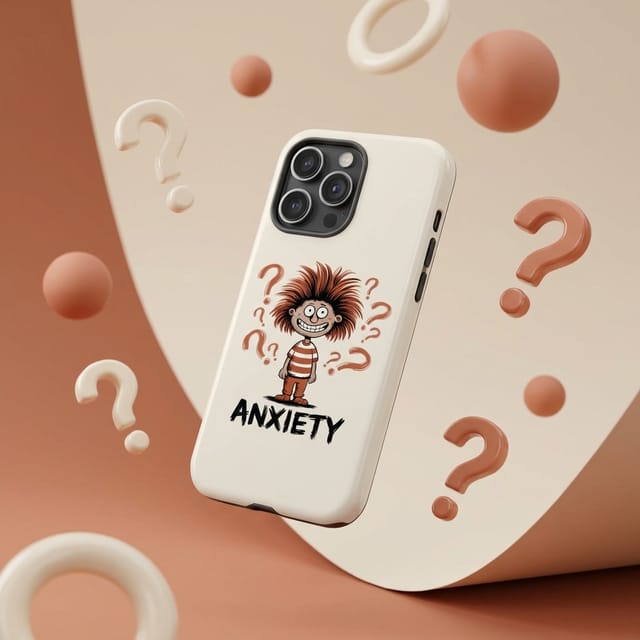 Funny Anxiety Cartoon Shockproof Phone Case for Daily Use Gift