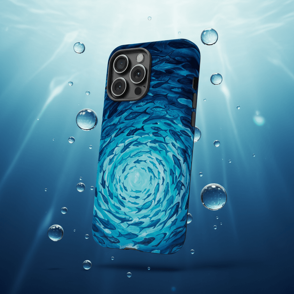 Personalized Ocean Fish Swirl MagSafe Phone Case - Custom Gift for iPhone 15/16/17 Series - 1