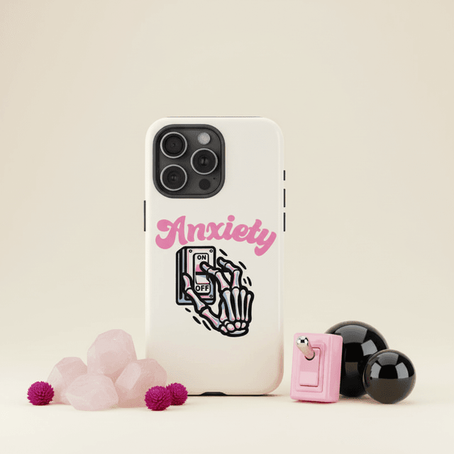 Skeleton Turn Off Anxiety Phone Case for Friend Daily Gift