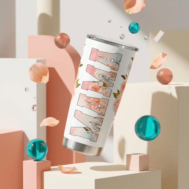 Floral MAMA Stainless Steel Tumbler Perfect Gift for Mom for Mother's Day and Birthdays