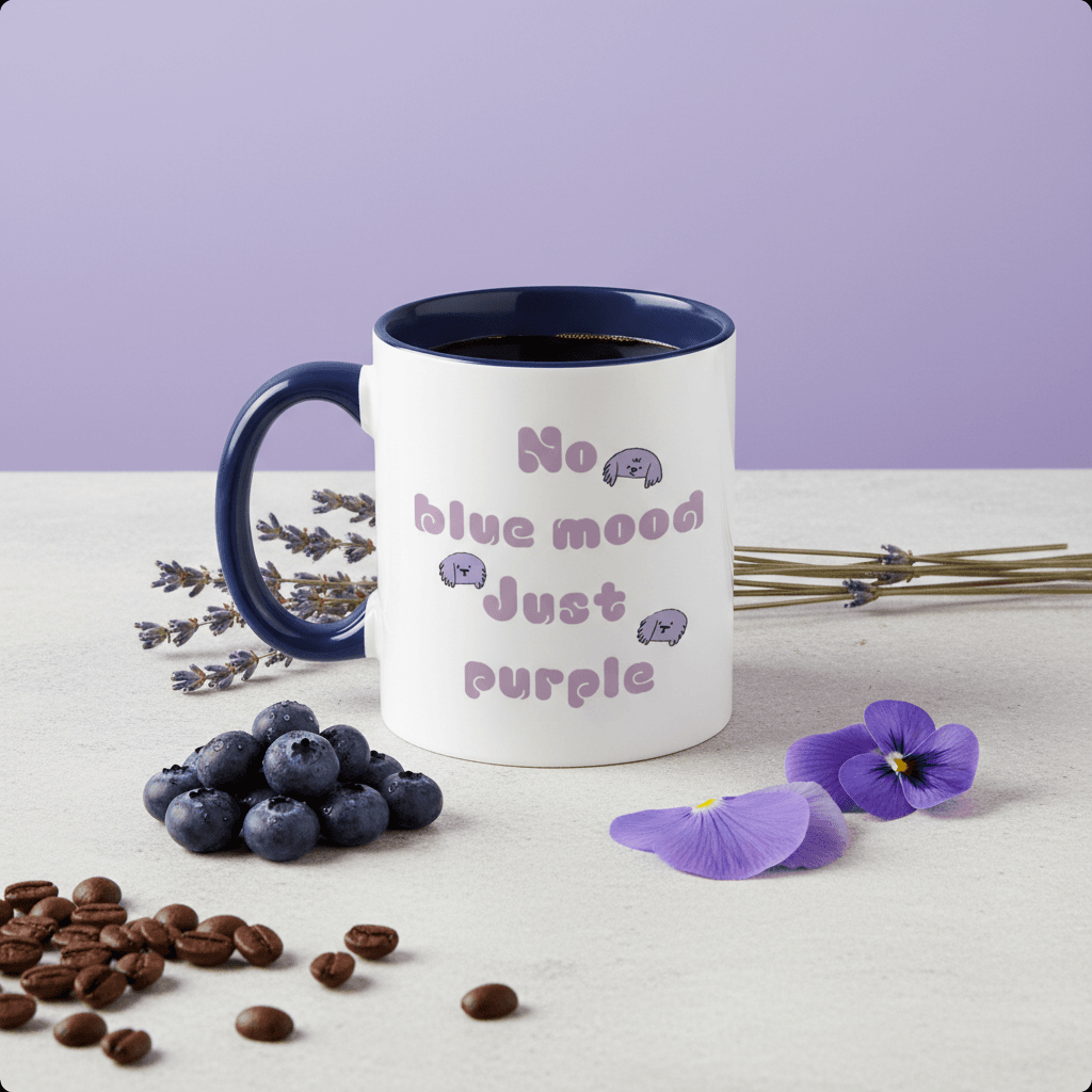 Mood Puppy 11oz Blue Accent Mug - Photo & Text Gift Cup for Dog Lovers - 1