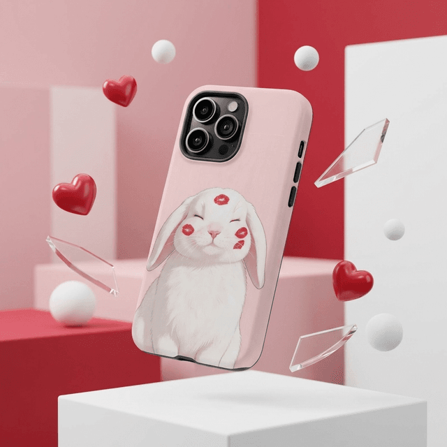 Cute Kissed Bunny Magnetic Phone Case Perfect for Valentine's Day Girlfriend Gifts
