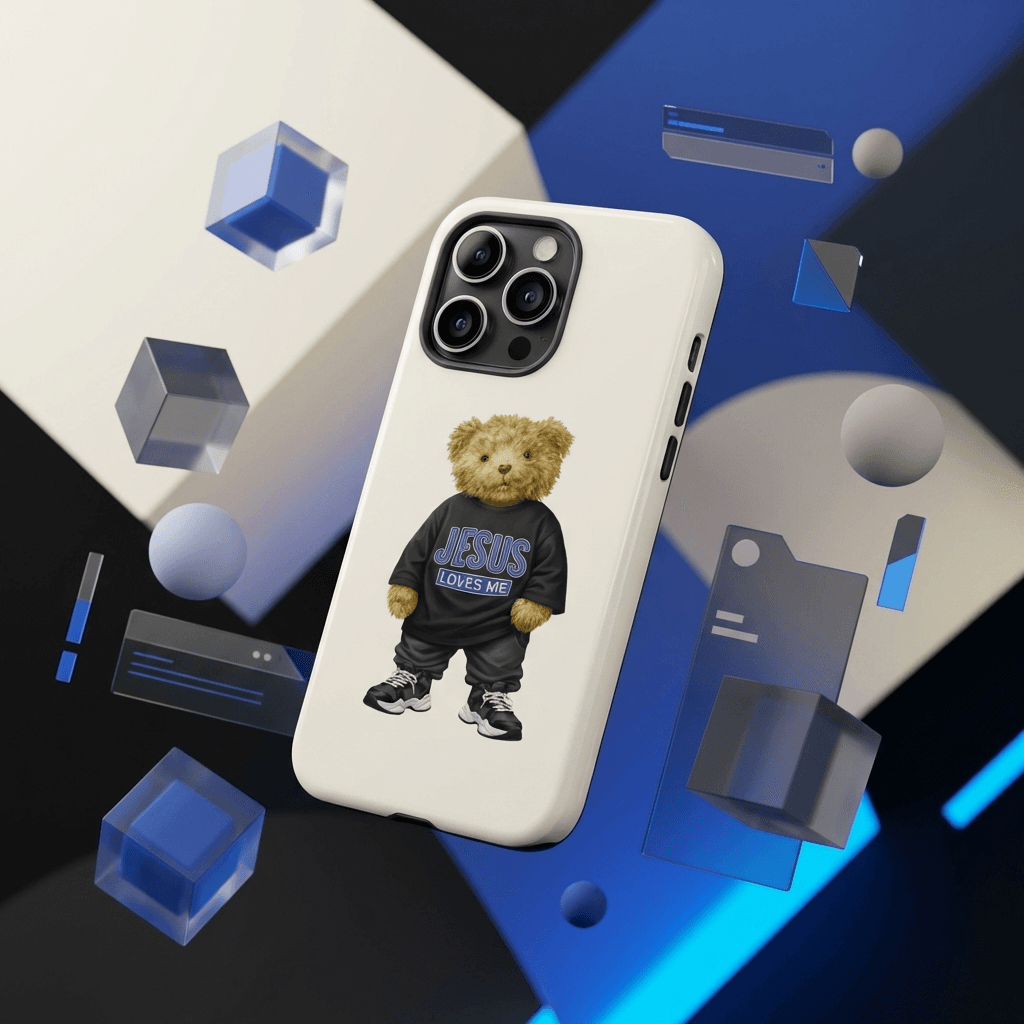 Jesus Loves Me Teddy Bear Magnetic iPhone Case for Christian Gifts & Daily Use