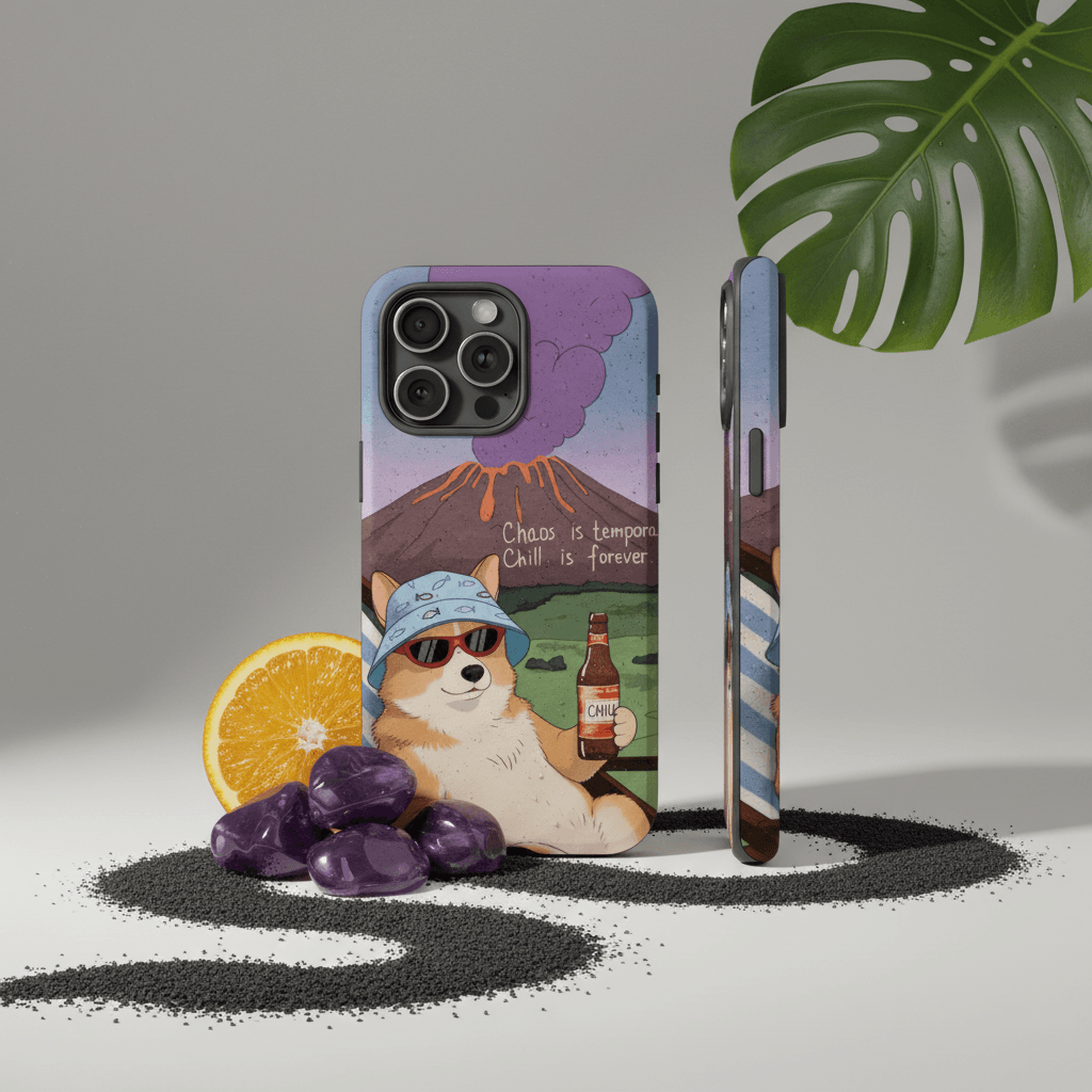 Funny Chill Corgi Magnetic Phone Case Cute Gift for Pet Lovers Birthday Holiday - 1