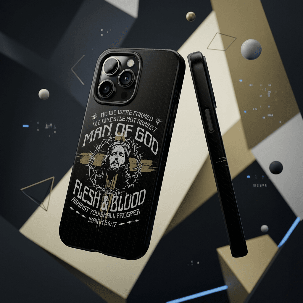 Man of God Isaiah 54:17 Magnetic Phone Case for Christian Men Faith Gift Ideas