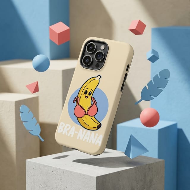 Funny Bra-Nana Magnetic Phone Case | Cute Novelty Gift for Friends Birthdays White Elephant