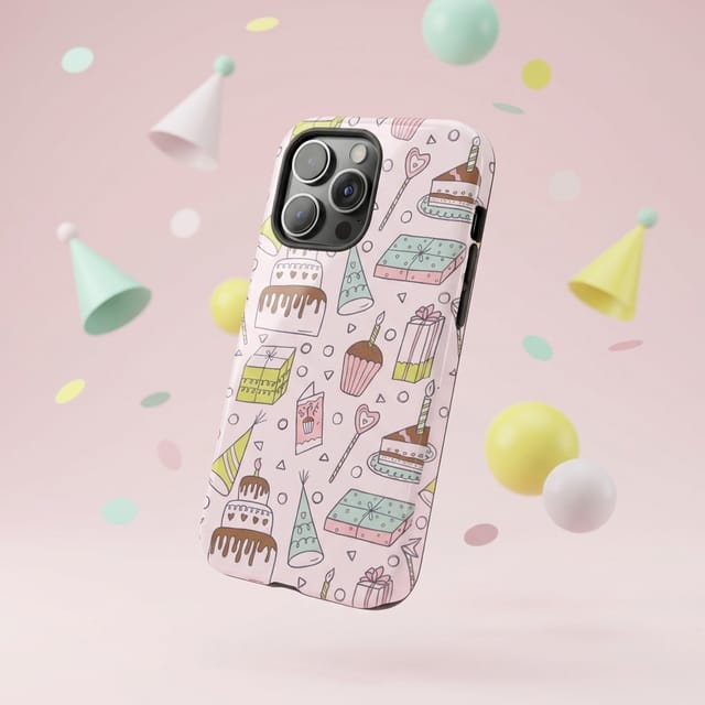 Custom Birthday Party Magnetic Phone Case | Personalized MagSafe Slim Shockproof Cover for iPhone 15/16/17 Series