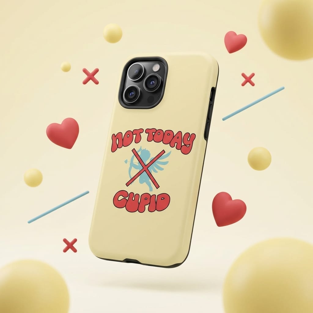 Funny Not Today Cupid iPhone Case for Singles Anti-Valentine Gift