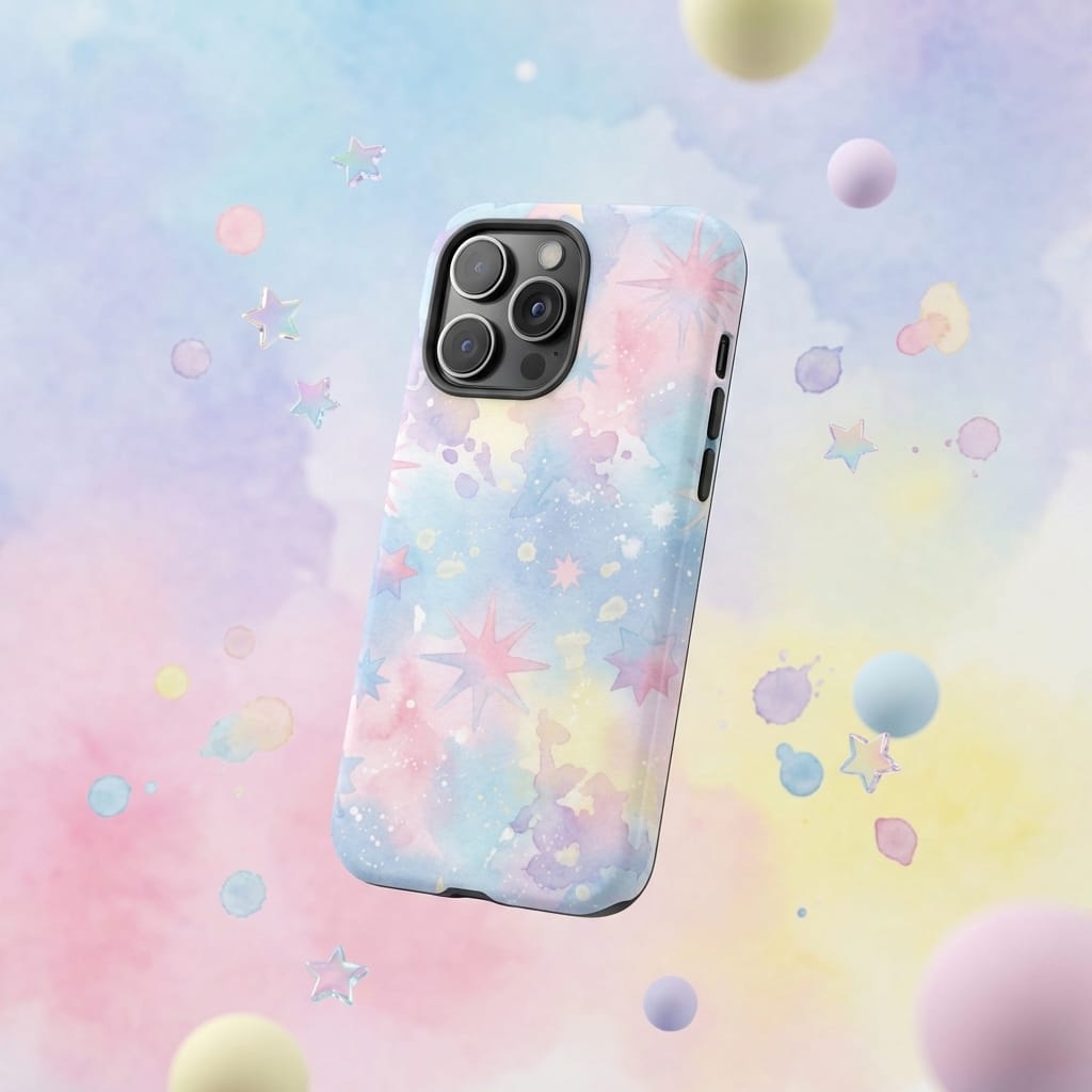 Personalized Watercolor Starburst Magnetic iPhone Case - Custom MagSafe Gift for iPhone 15-17 Series - 1