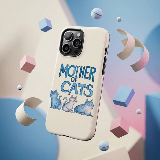 Mother of Cats Magnetic iPhone Case for Cat Moms, Cute Birthday Gift for Cat Lovers