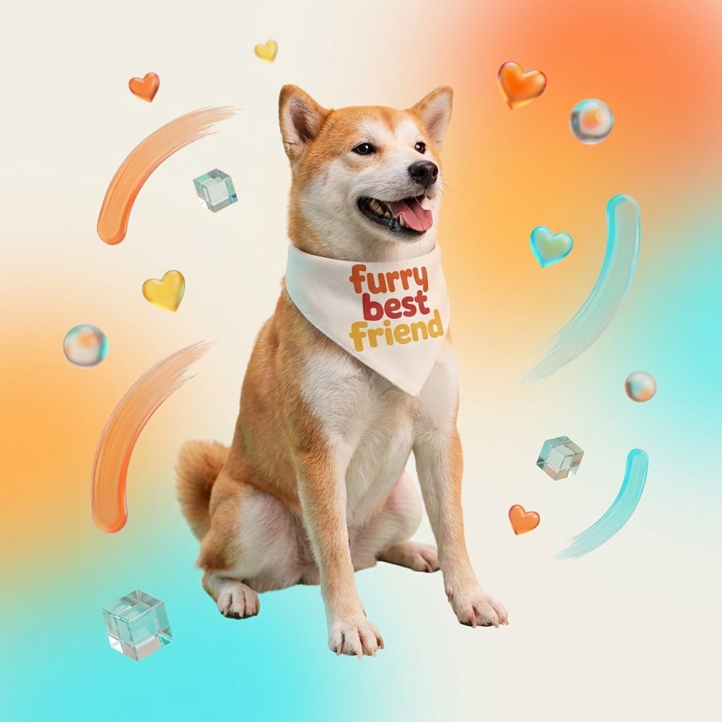 Furry Best Friend Pet Bandana Bib for Dogs Cute Gift for Gotcha Days Birthdays & Daily Wear