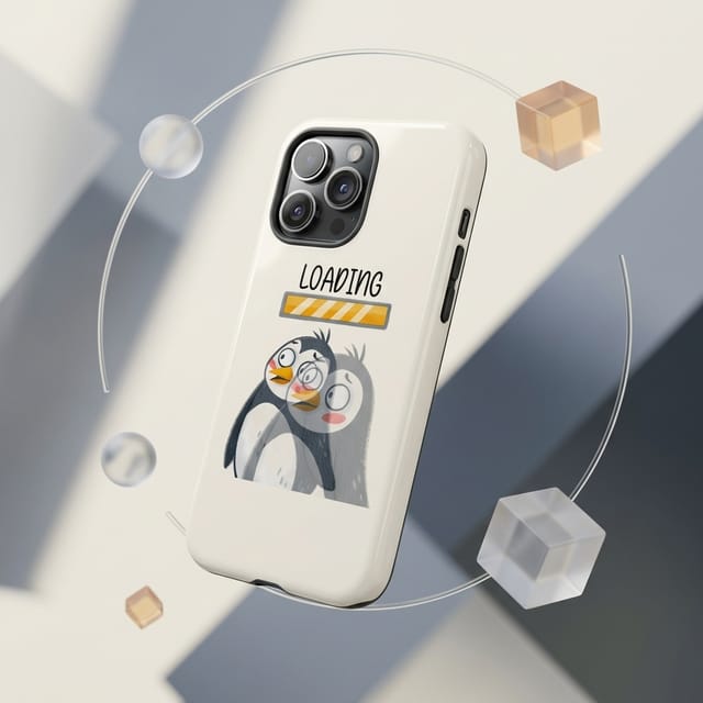 Funny Loading Penguin iPhone Case for Penguin Lovers Daily Use