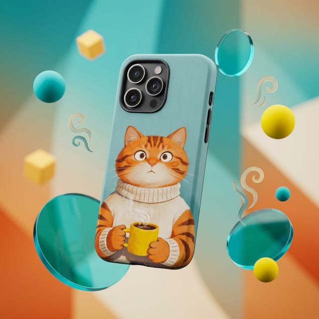 Cute Orange Cat Magnetic Phone Case for Cat Lovers Birthday Holiday Gifts