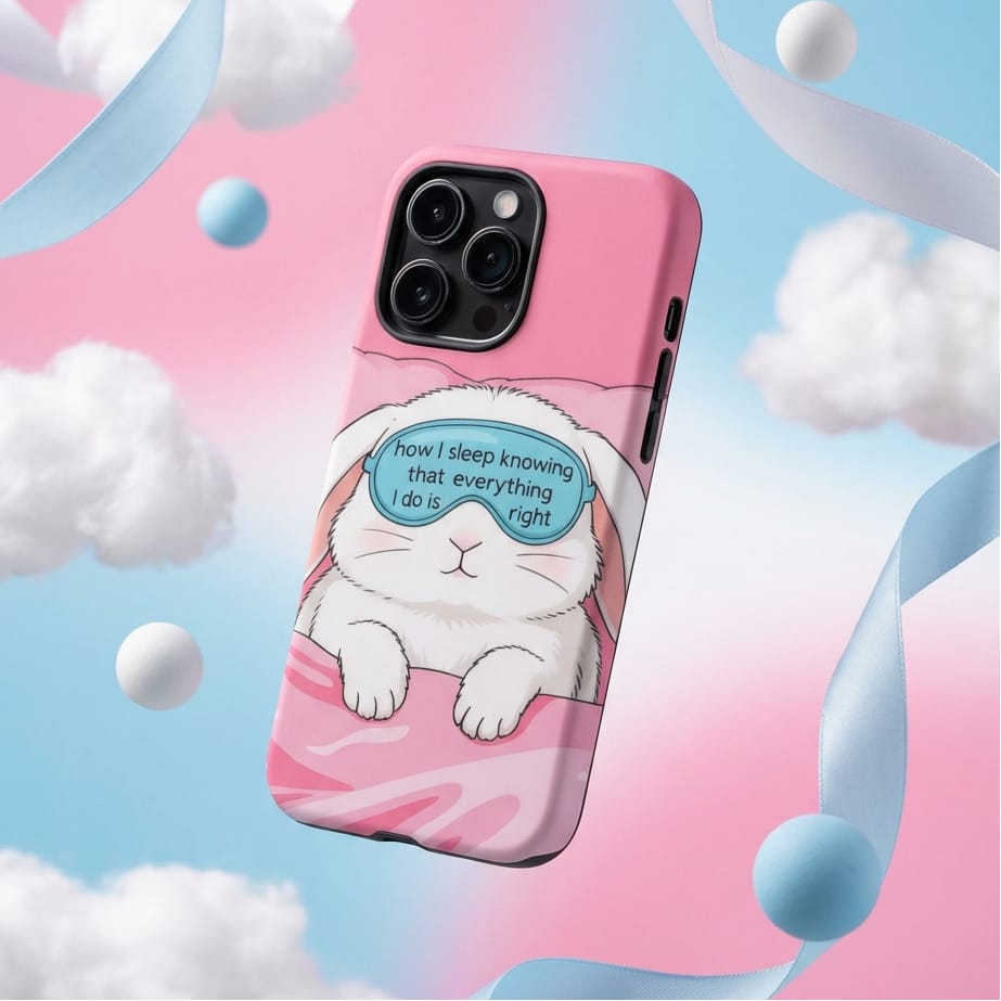 Magnetic "Guilt-Free Sleep Bunny" Phone Case | Gift for iPhone - 1