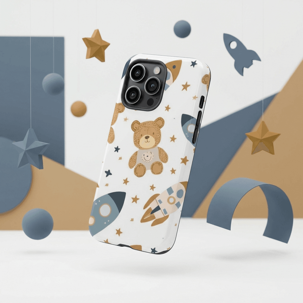Cute Teddy Rocket Magnetic iPhone Case Perfect for Gifting Birthday Baby Shower Occasions