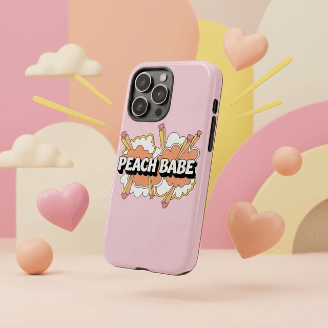 Peach Babe Aesthetic Magnetic iPhone Case Cute Gift for Girls Besties Birthday