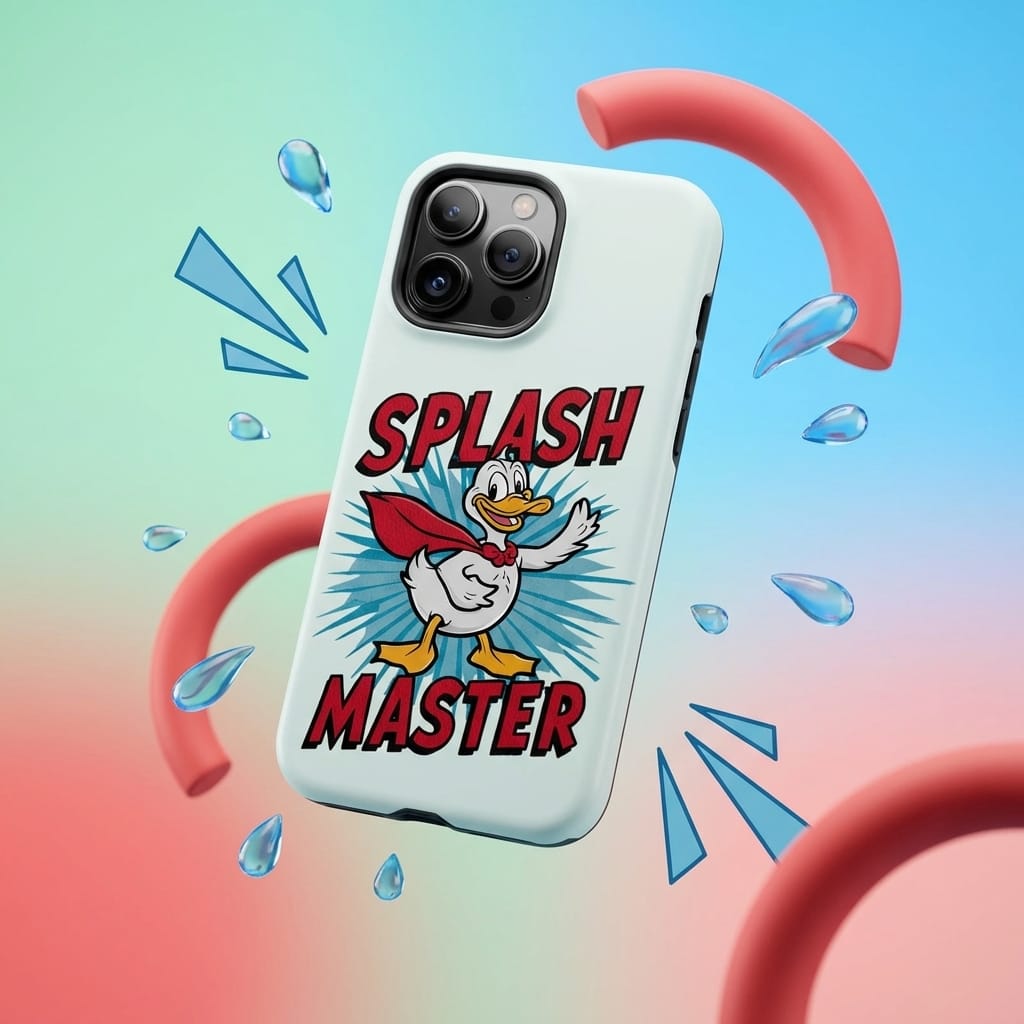 Splash Master Duck Magnetic iPhone Case | Cute Fun Gift for Cartoon Fans & Birthdays