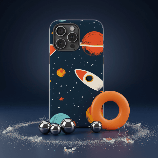 Retro Space Rocket Magnetic Phone Case for Space Enthusiasts Birthday Holiday Gifting