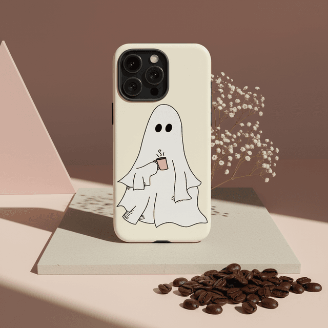 Cute Coffee Ghost Magnetic Phone Case | Ideal Spooky Season Gift for iPhone Owners