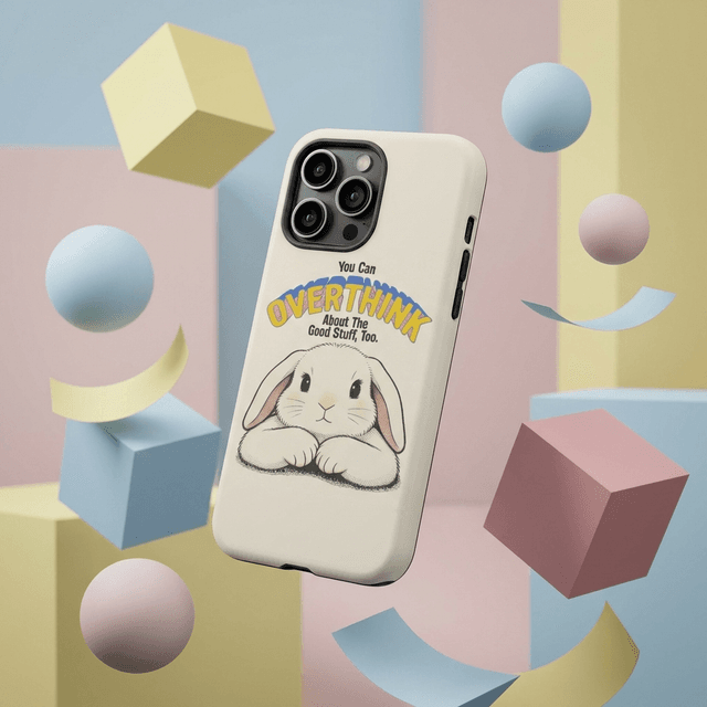 Cute Bunny Overthink Quote Magnetic iPhone Case Perfect for Birthday & Friendship Gifts