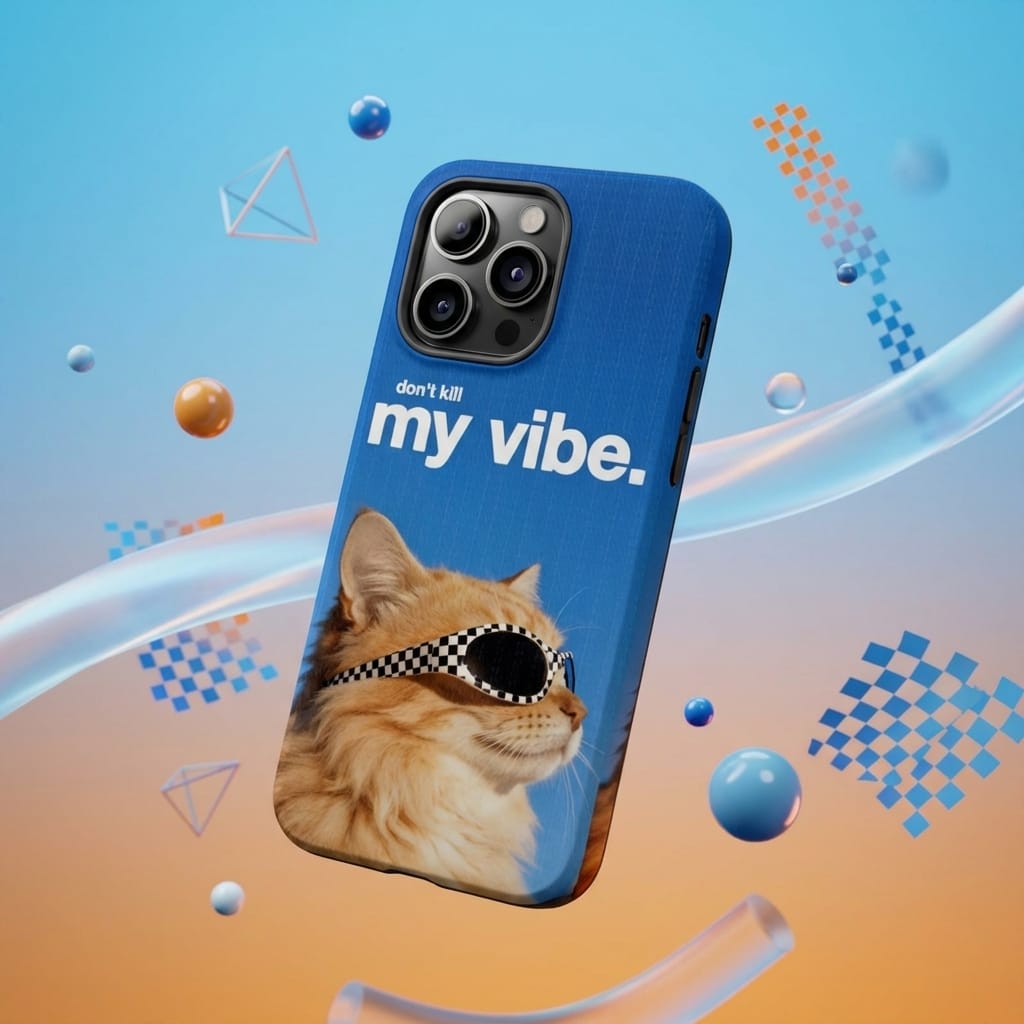 Cool 'Don't Kill My Vibe' Cat Magnetic Phone Case for Funny Birthday & Holiday Gifts