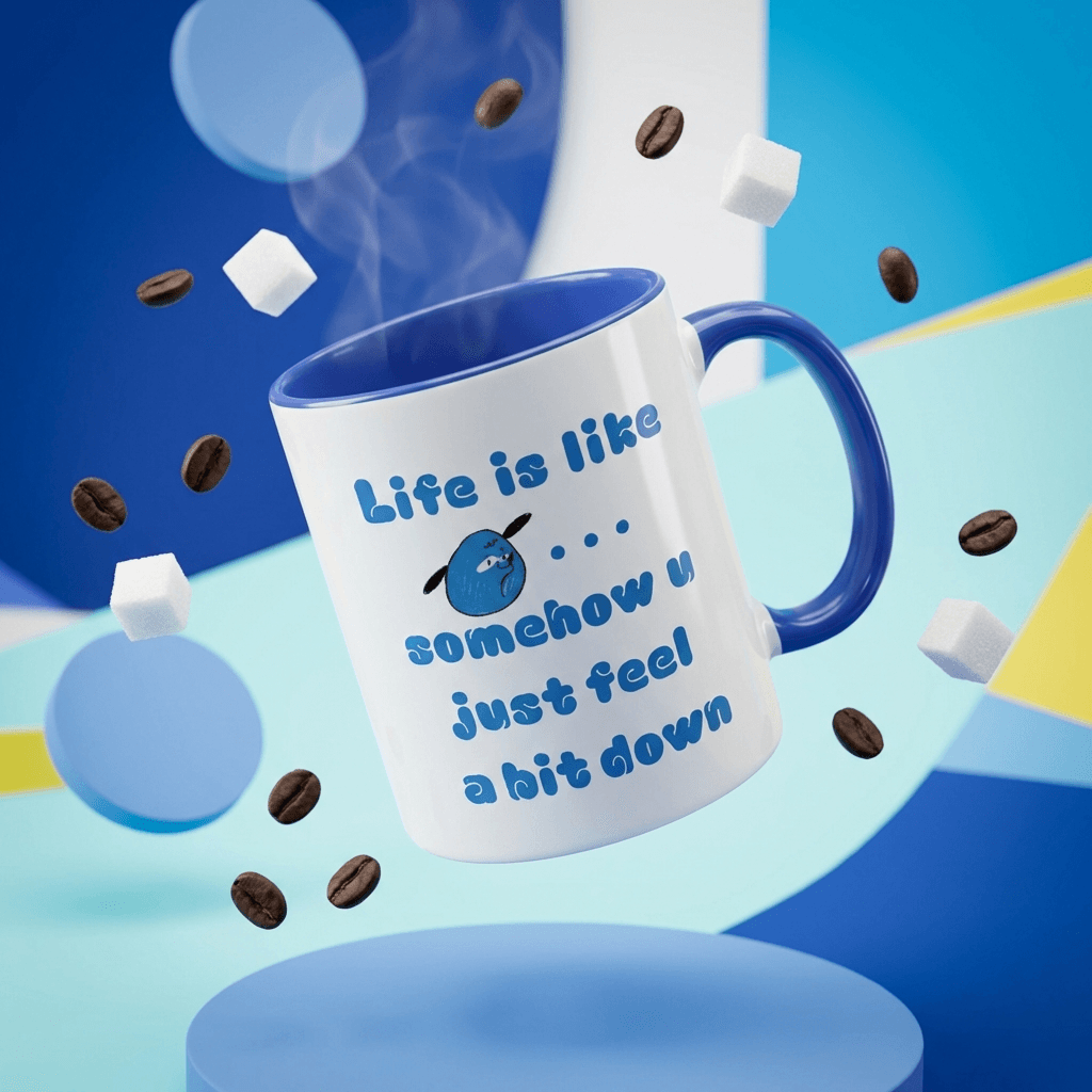 Blue Puppy 11oz Accent Mug - Coffee Cup for Gifting, Add Your Own Text & Photos