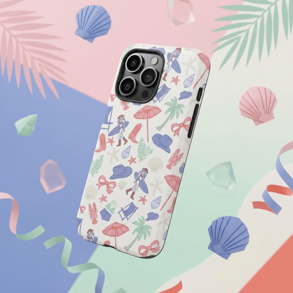 Coastal Cowgirl Beach Print Magnetic Phone Case Cute Summer Gift for Girls & Women