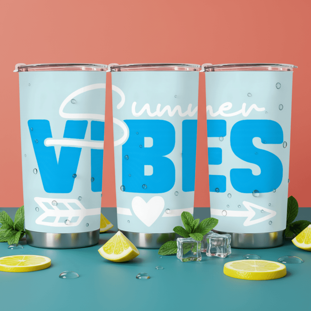 Summer Vibes Insulated Stainless Steel Tumbler for Beach Trips, Picnics & Gifting
