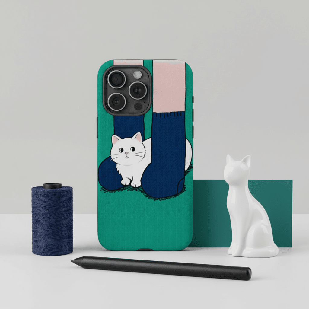 Cute White Cat Magnetic Phone Case for Cat Lovers Birthday & Holiday Gifting