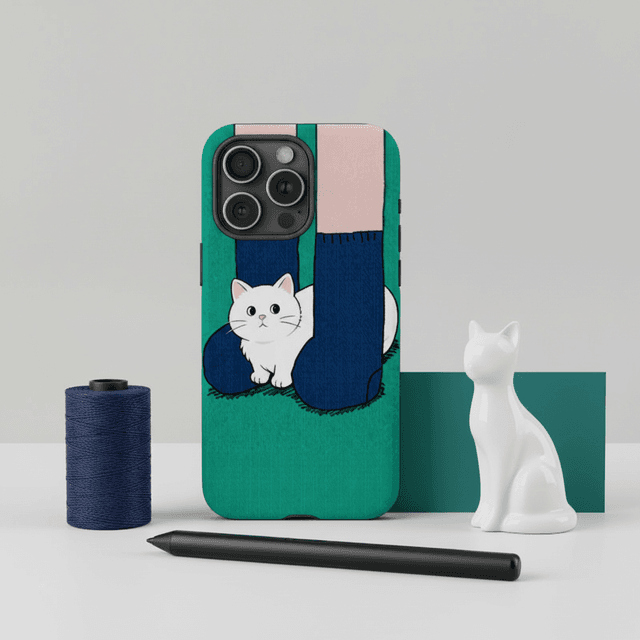 Cute White Cat Magnetic Phone Case for Cat Lovers Birthday & Holiday Gifting