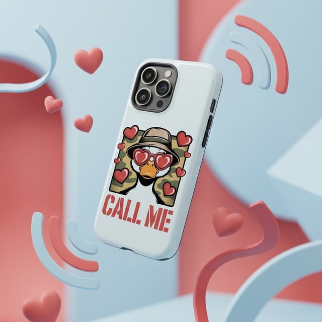 Funny Heart Duck Magnetic Phone Case for Her Valentine's Gift