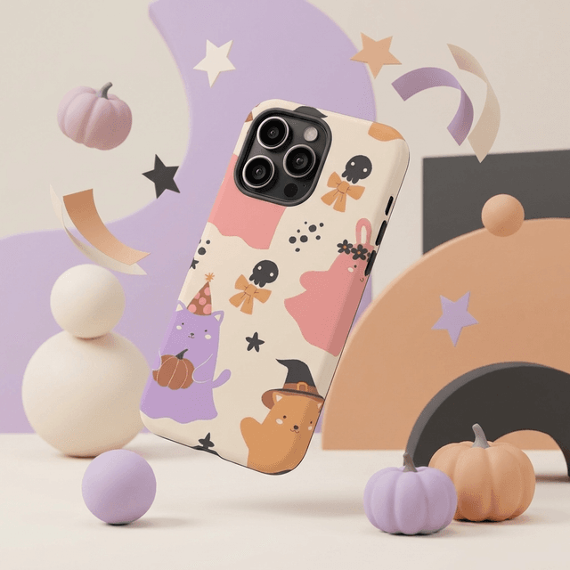 Cute Halloween Ghost Animal Magnetic Phone Case for iPhone Fun Gift for Teens Women