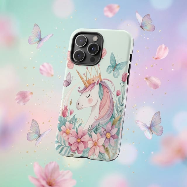 Cute Watercolor Unicorn Magnetic Phone Case for Women Girls Birthday Holiday Gifts