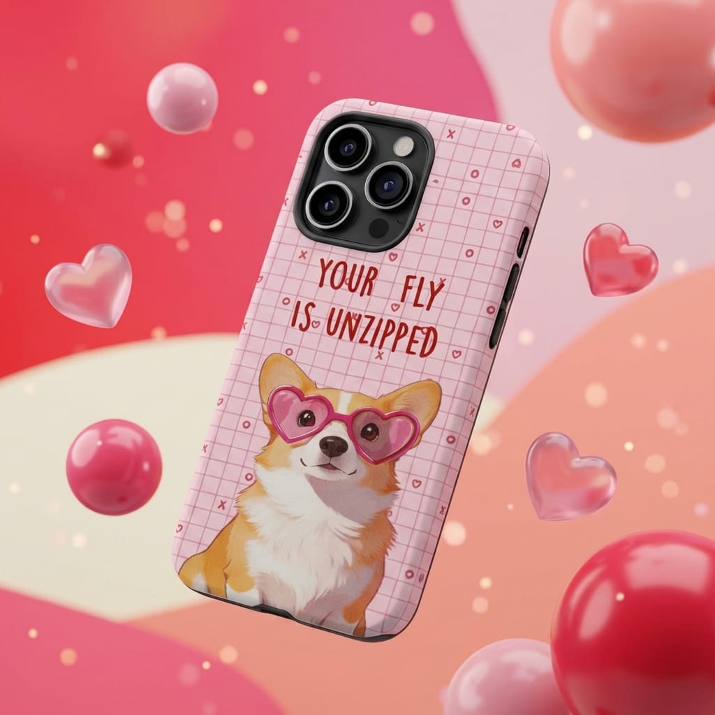 Funny Pink Corgi Magnetic iPhone Case Ideal Valentine Gift for Dog Lovers