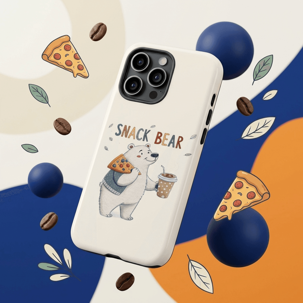 Cute Snack Bear Magnetic Phone Case for Animal Lovers Birthday Holiday Gifts