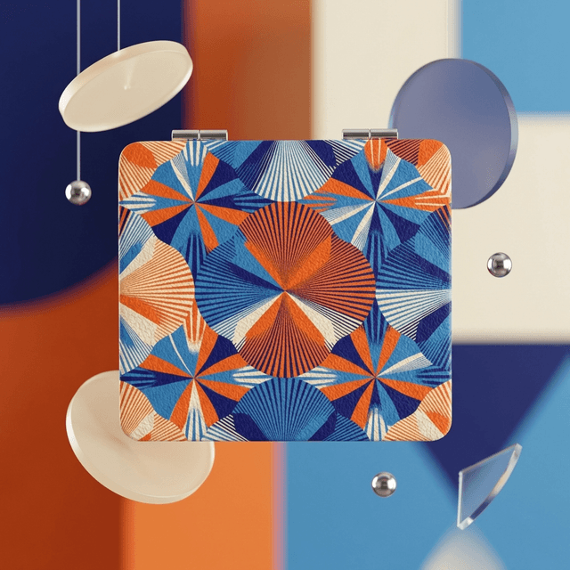 Retro Geometric Square Portable Pocket Makeup Mirror Perfect Gifting Pick for Women All Occasions