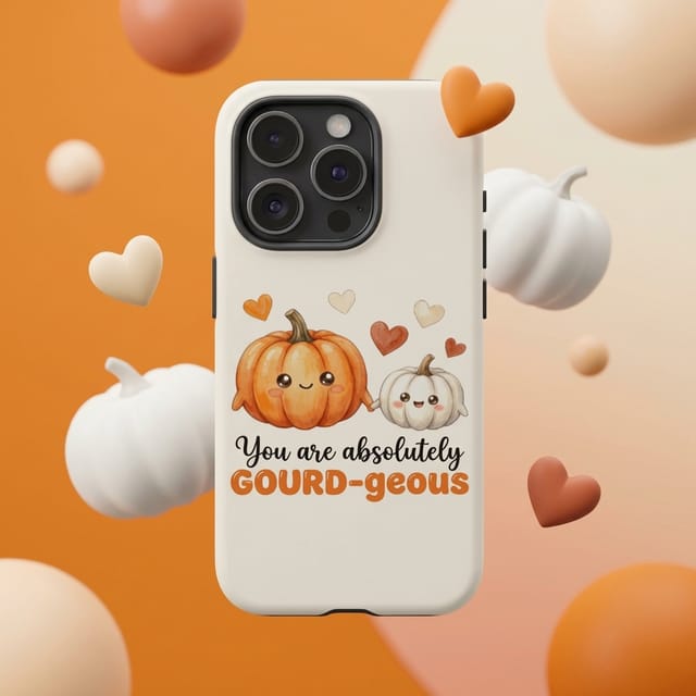 Cute Pumpkin Pun Magnetic Phone Case for Couple Fall Gift