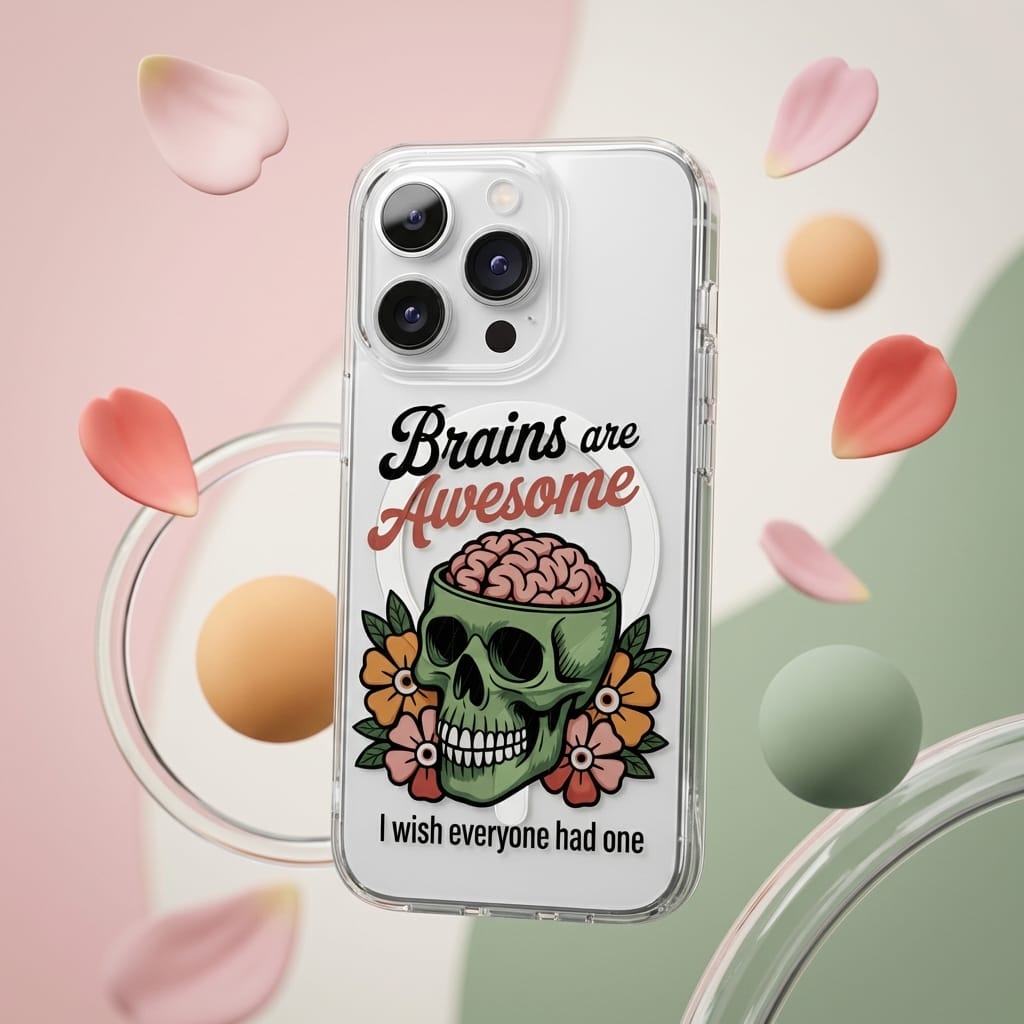 Sarcastic Skull Clear Magnetic Case for Halloween Gift