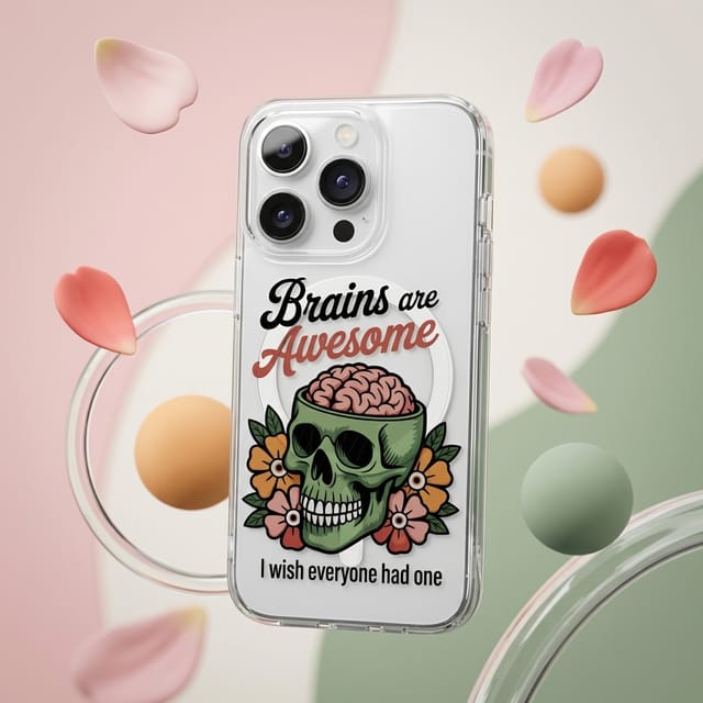 Sarcastic Skull Clear Magnetic Case for Halloween Gift