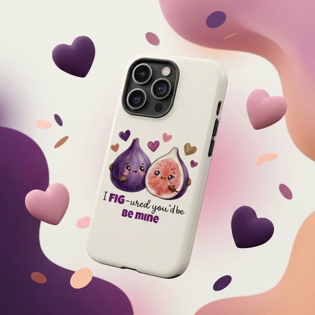 Cute Fig Pun Magnetic Phone Case for Partner Valentine Gift