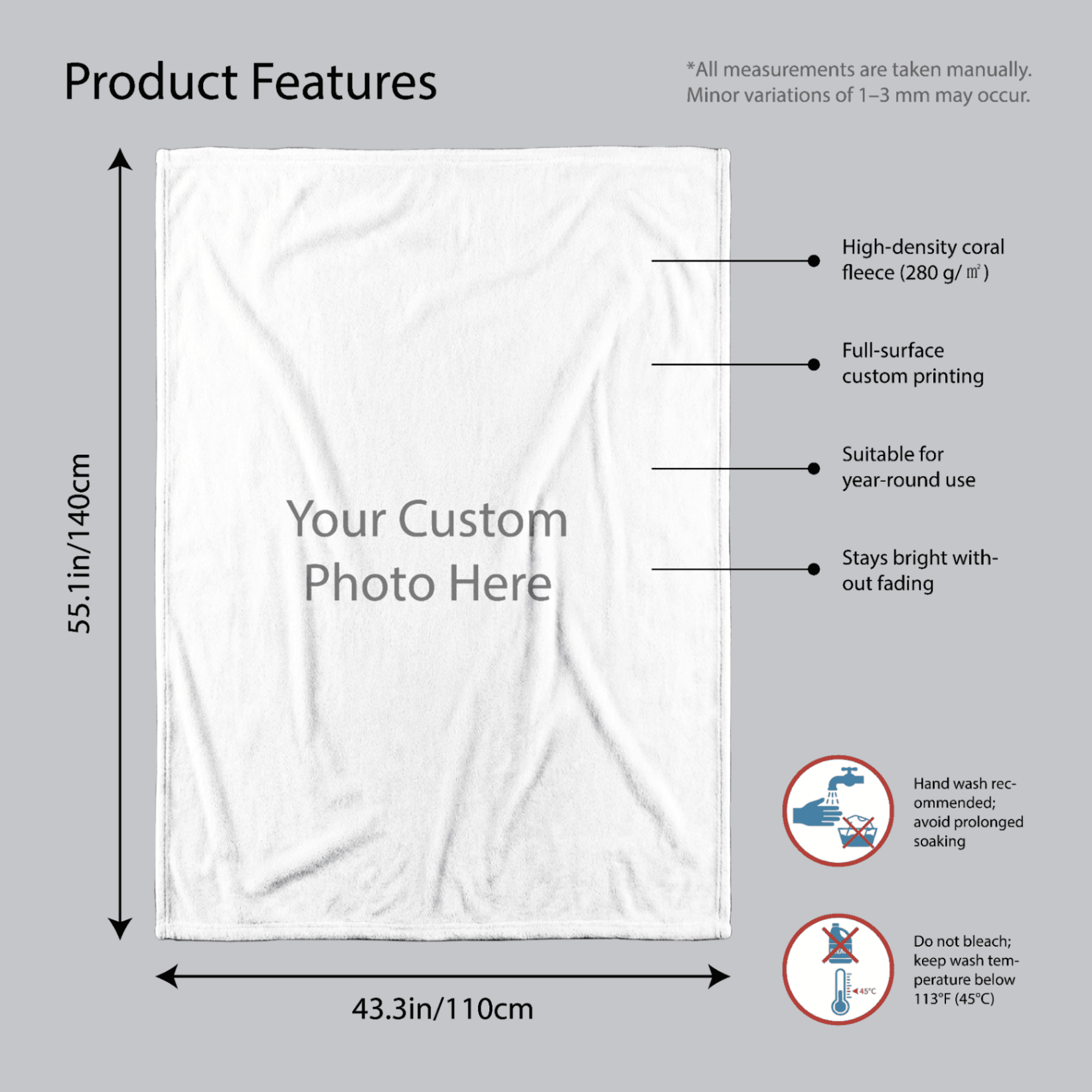 Custom Woven Blanket – Personalized Photo Throw with Fringe Edges, Soft Woven Fabric, Full-Print Picture Blanket for Sofa, Bed, Travel, Gifts, Home Décor - Image 2