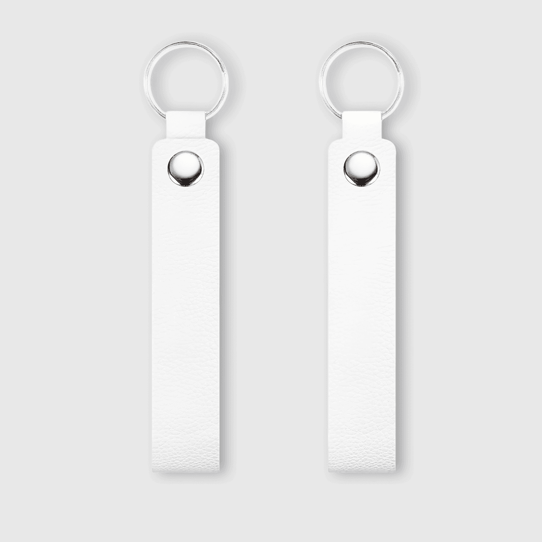 Custom Leather Keychain, Personalized PU Keychain, Custom Name Keyring, Minimalist Personalized Gift for Him or Her - 1