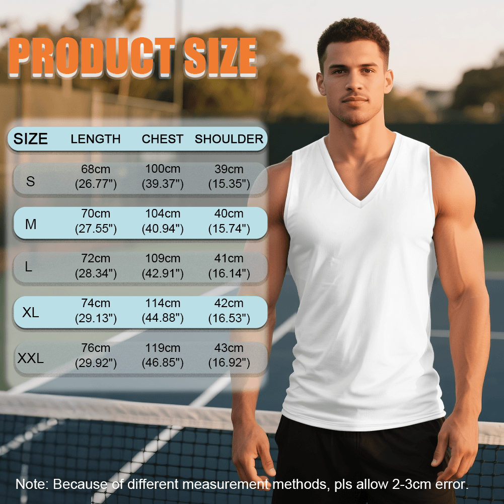Custom Men's V-Neck Vest | Personalized Lightweight Sleeveless Shirt - 3
