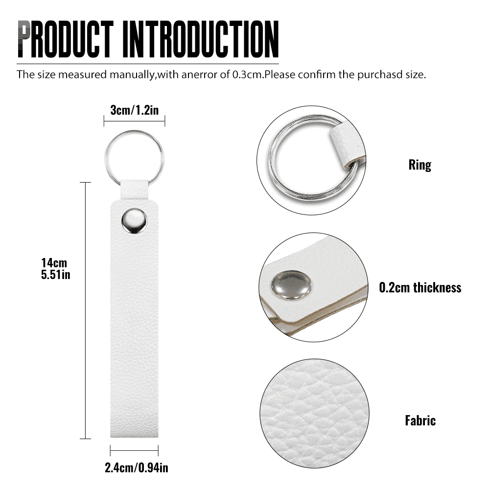 Custom Leather Keychain, Personalized PU Keychain, Custom Name Keyring, Minimalist Personalized Gift for Him or Her - 2