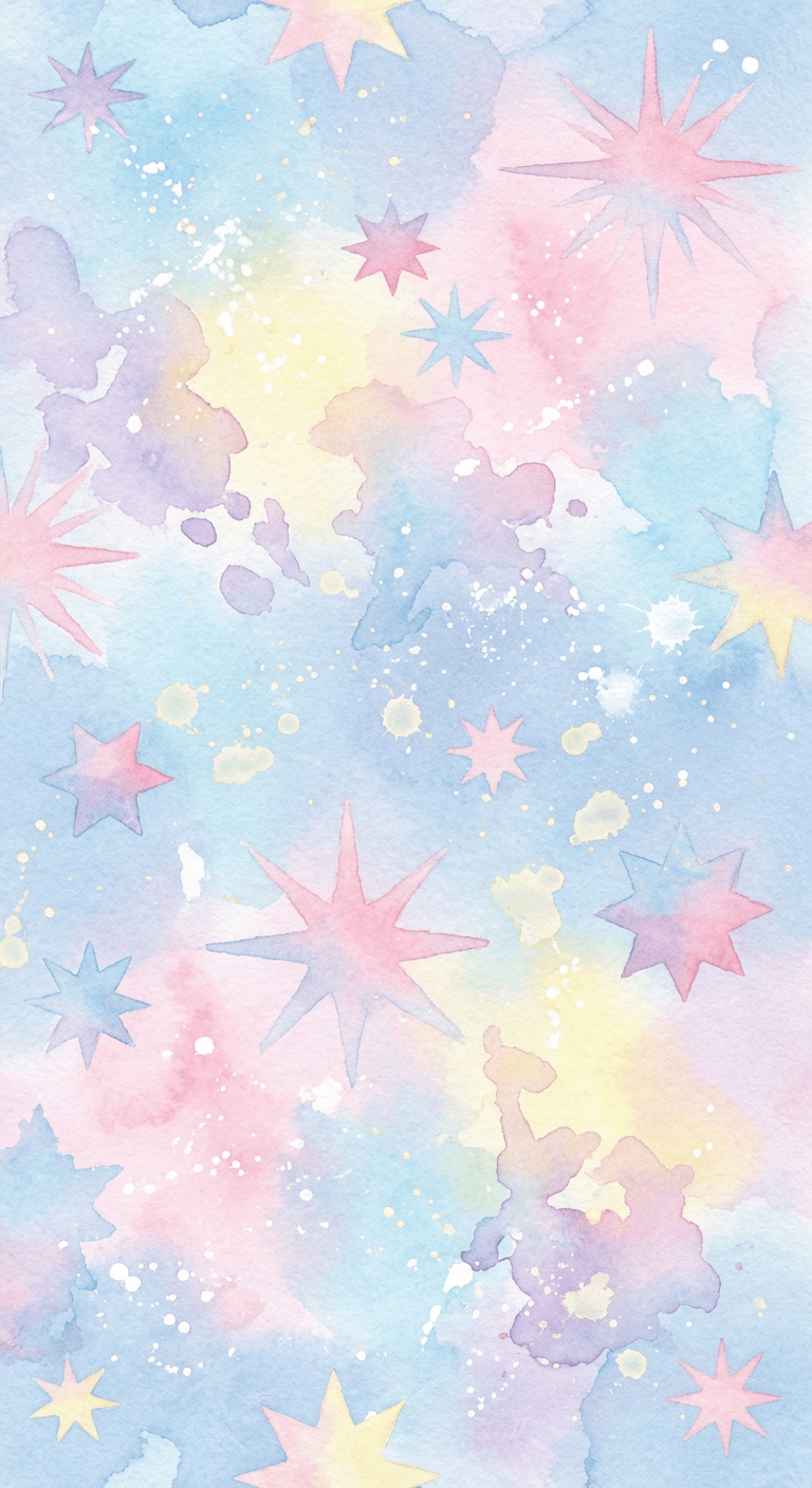 Pastel Watercolor Starry Sky Pattern
