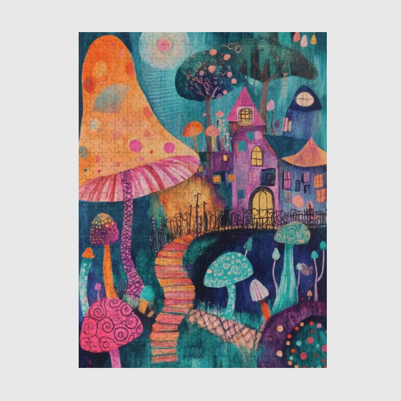 500pc Whimsical Mushroom Puzzle for Fans Birthday Gift