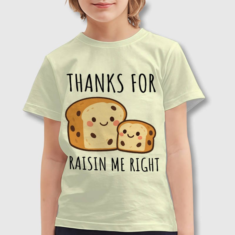 Funny Raisin Bread Pun Kids T-Shirt for Parent Gift