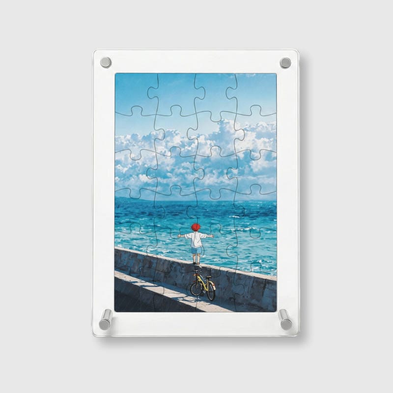 Anime Seaside Acrylic Jigsaw Puzzle for Fans Birthday Gift